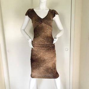 Mango leopard pattern elastic dress
